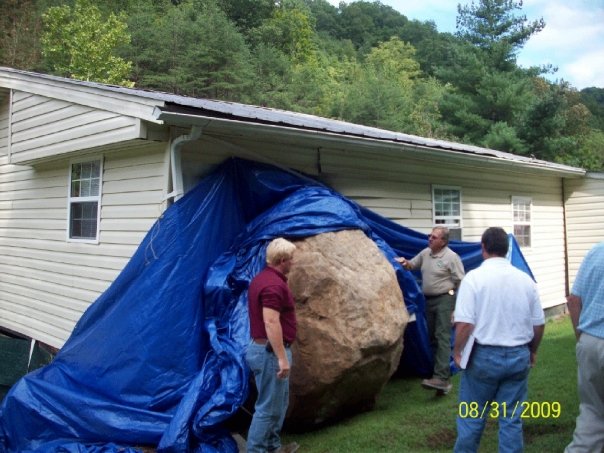 A House Damaged by a Boulder in Floyd County, Ky.